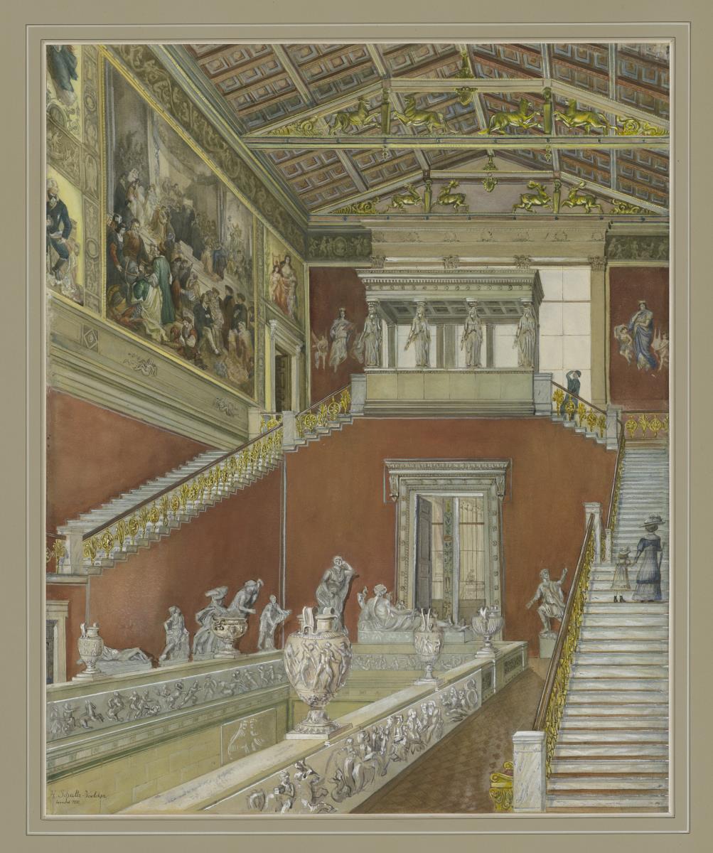 Das Haupttreppenhaus des Neuen Museums in Berlin