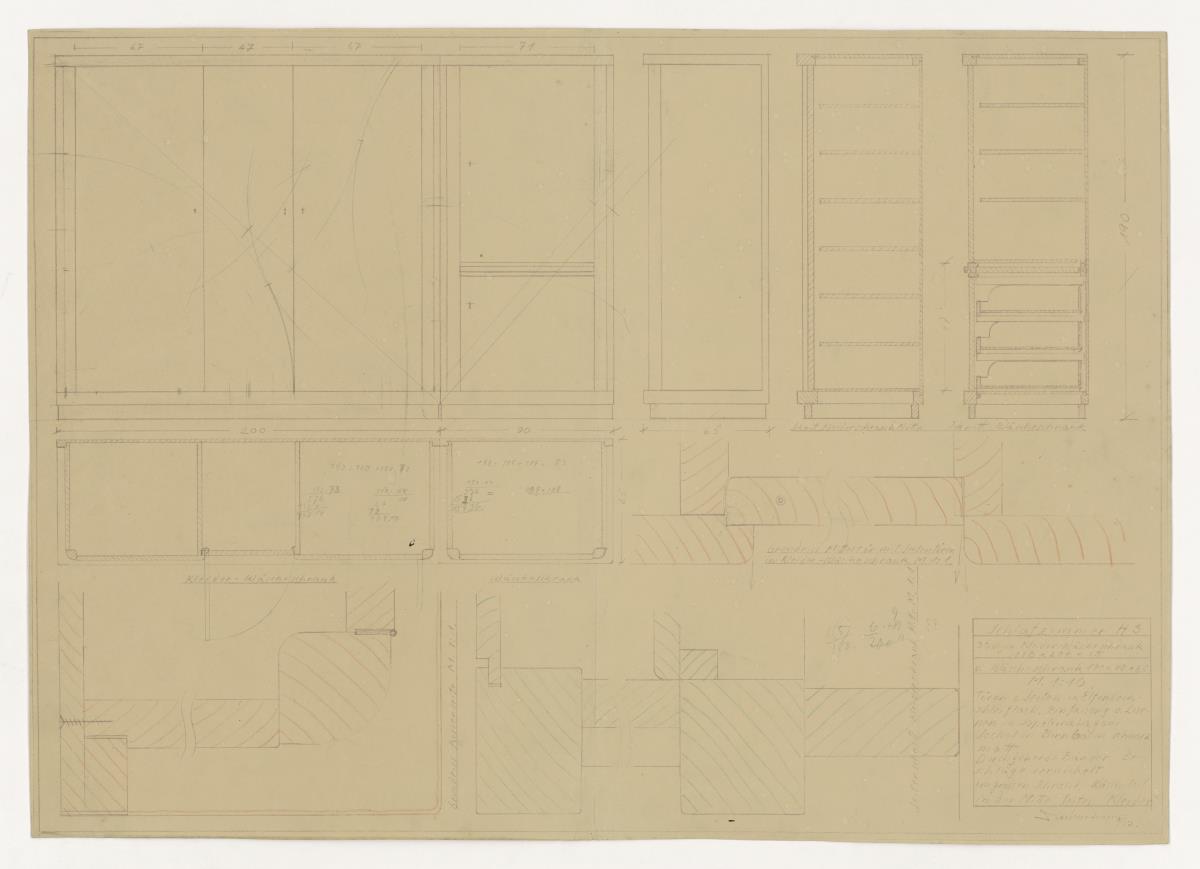Kleider- und Wäscheschrank, Schlafzimmer H3 (Möbelentwürfe, Körpermöbel, Schränke)