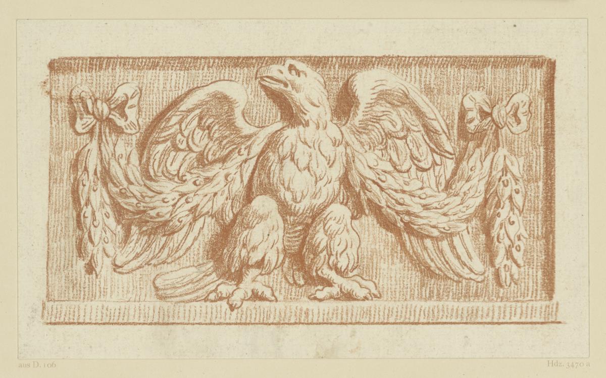 Füllung mit Girlande und Adler