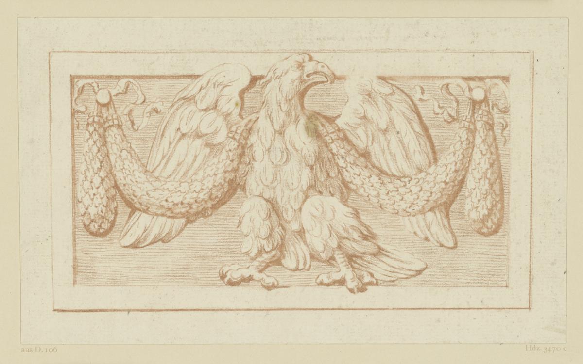 Füllung mit Girlande und Adler