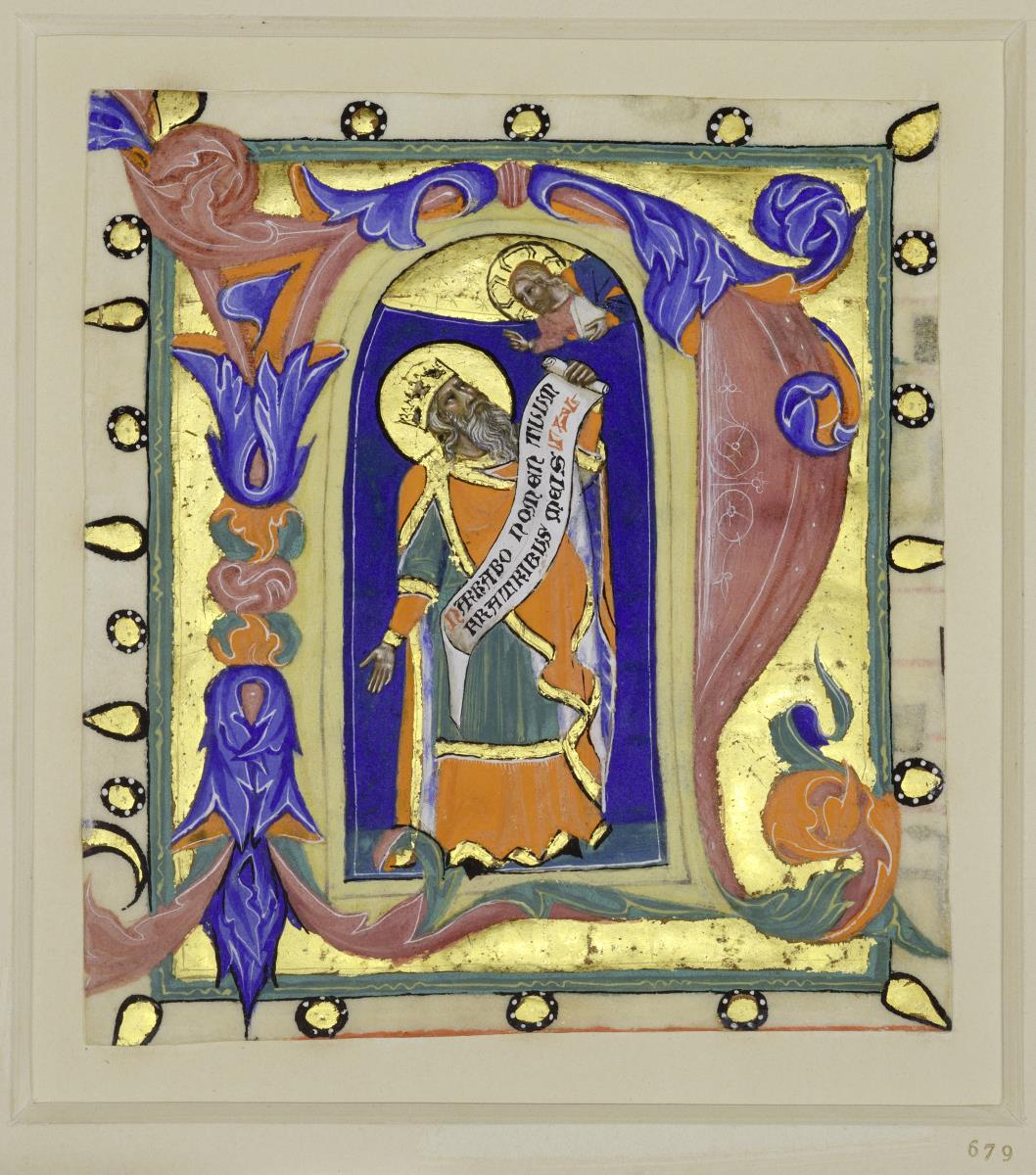 Initiale N, darin König David