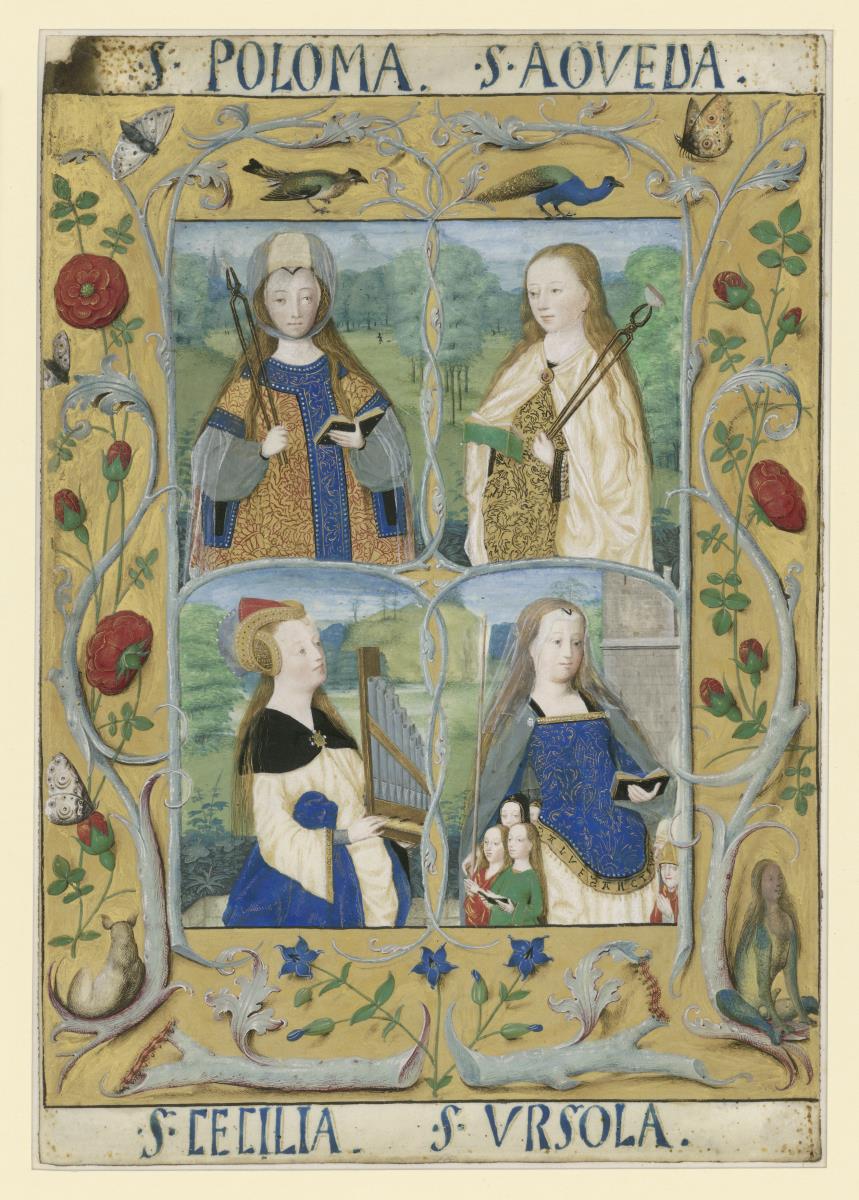 Die Heiligen Apollonia, Agathe, Cäcilia und Ursula.