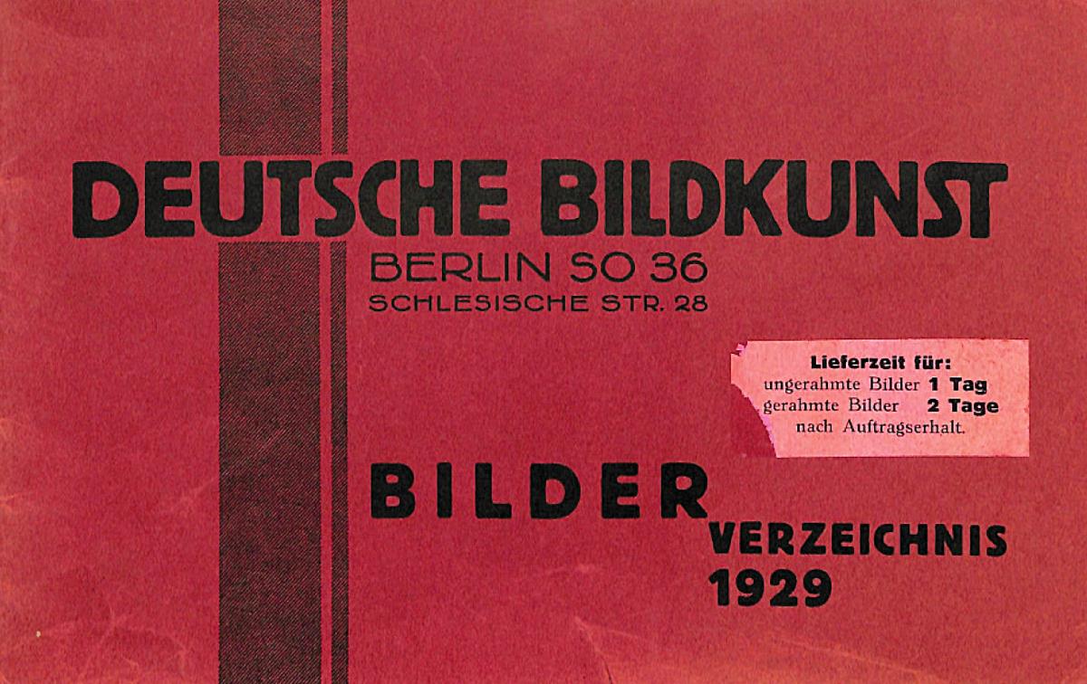 Katalog: Bildverzeichnis 1929, Deutsche Bildkunst, Berlin