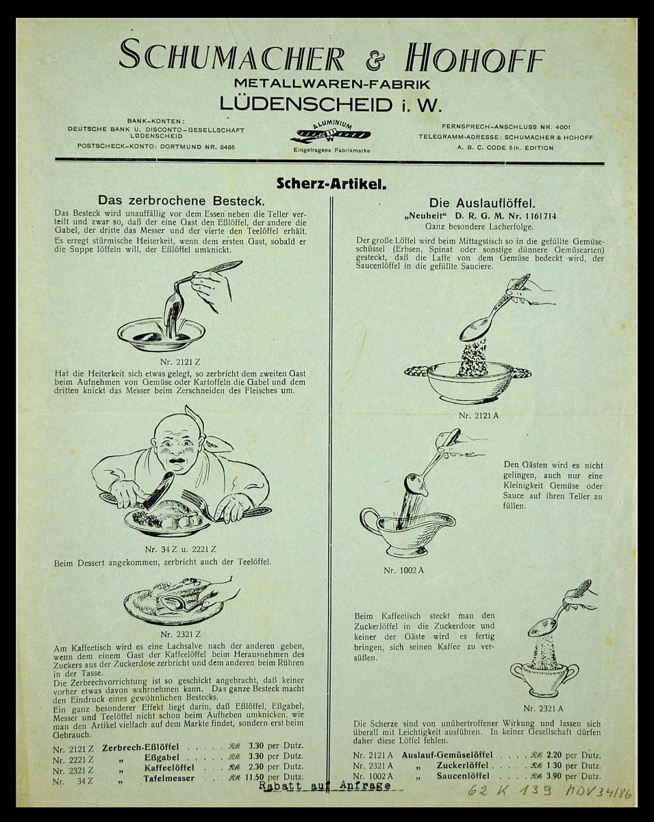 Schumacher & Hohoff, Metallwarenfabrik, Lüdenscheid i. W.