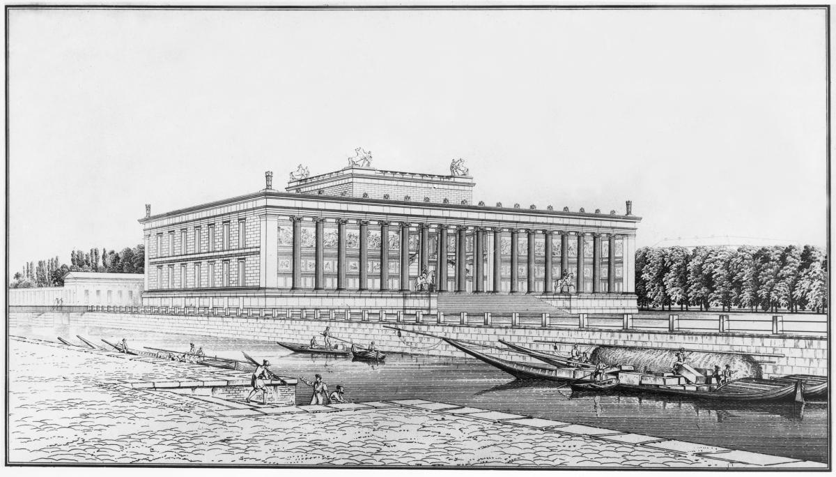 Sammlung architektonischer Entwürfe. Tafel 37 ( = Heft 6, Tafel 37, 1825): Berlin. Altes Museum am Lustgarten. Perspektivische Ansicht