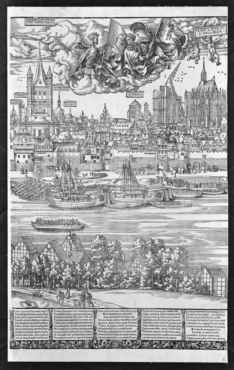 Ansicht der Stadt Köln von der Rheinseite