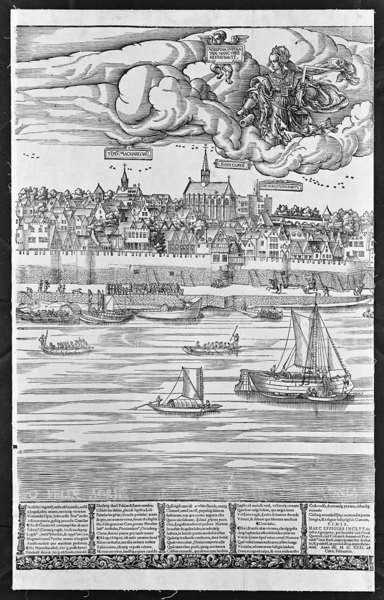 Ansicht der Stadt Köln von der Rheinseite