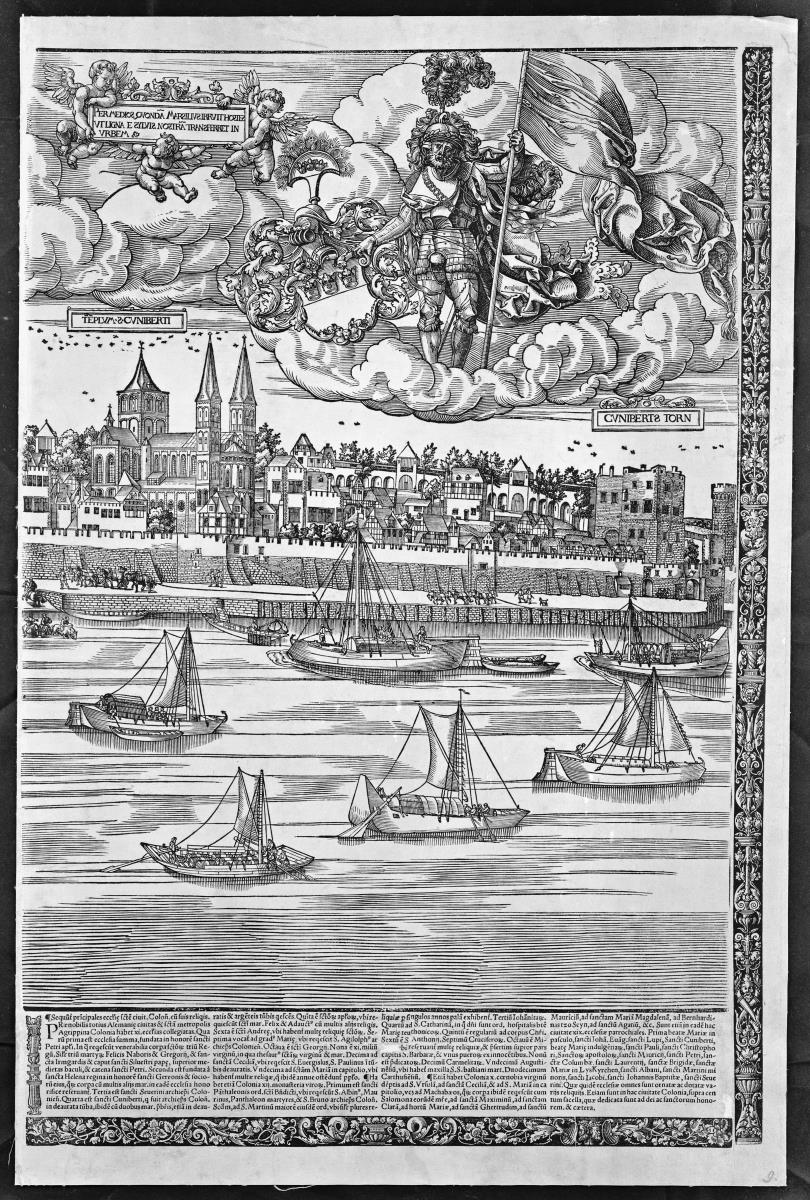 Ansicht der Stadt Köln von der Rheinseite