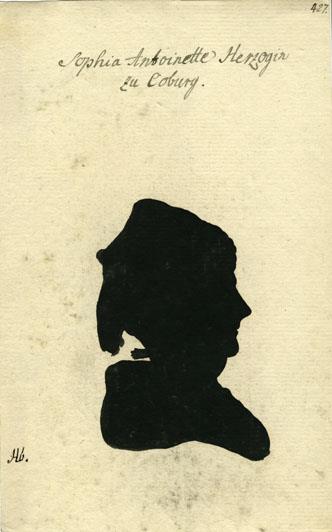 Silhouette der Sophia Antoinette, Herzogin von Sachsen-Coburg-Saalfeld