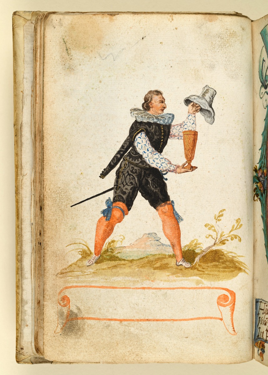 Stammbuch des Michael Löchel von Nürnberg: Kavalier mit Pokal