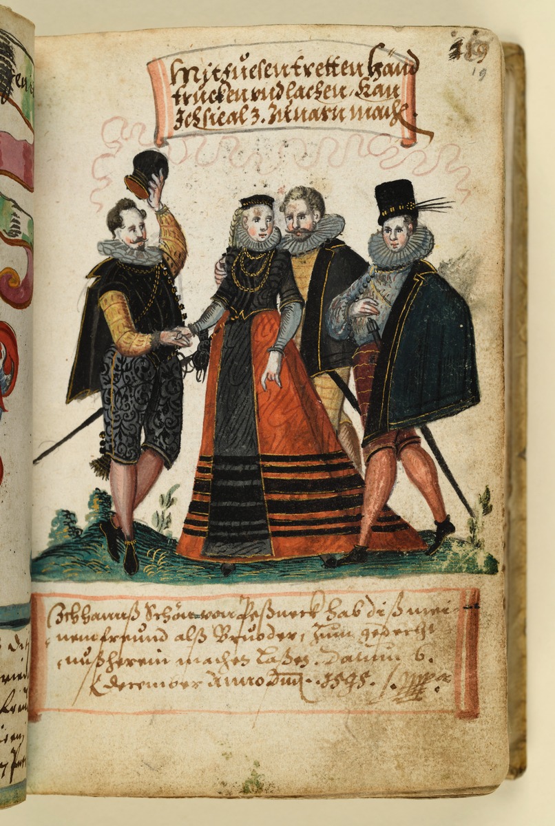 Stammbuch des Michael Löchel von Nürnberg: Dame und drei Herren