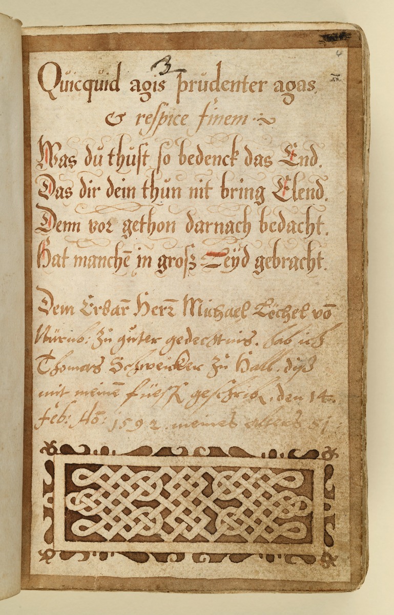 Stammbuch des Michael Löchel von Nürnberg: Quicquid agis prudenter agas