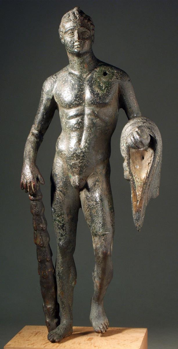 Hellenistische Statuette des jugendlichen Herakles mit Siegerbinde