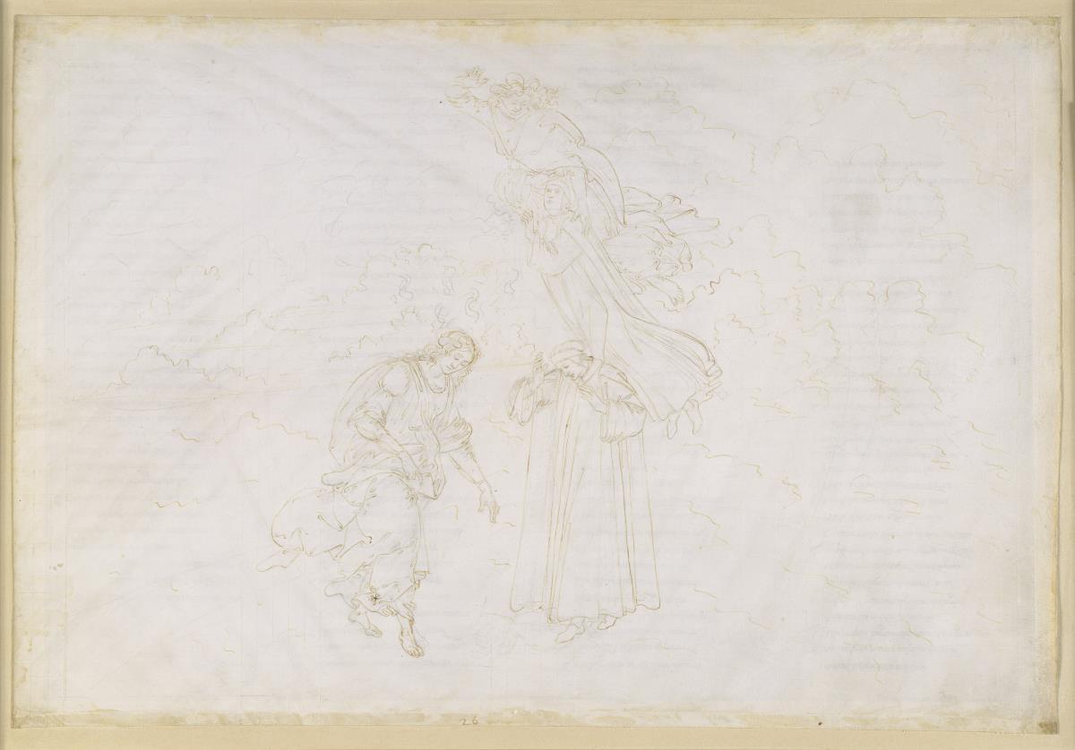 La Divina Commedia, Paradiso XXVII. Achte Sphäre (Fixsternhimmel): Petrus hält eine Strafpredigt gegen das verkommene Papsttum; Aufflug zum Kristallhimmel, dem Primum Mobile