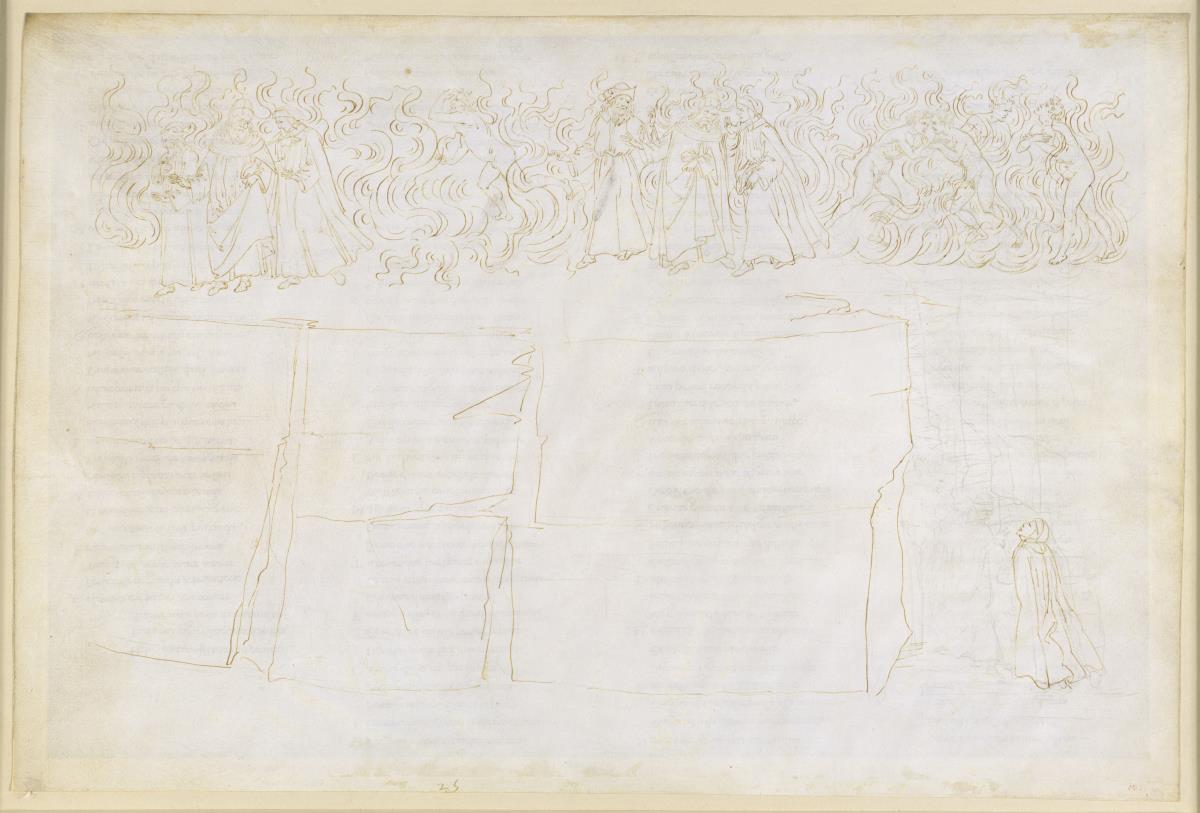 La Divina Commedia, Purgatorio XXV. Aufstieg zum siebten Ring des Purgatoriums: Belehrung über die Leibhaftigkeit der Schatten; Buße der Wollüstigen