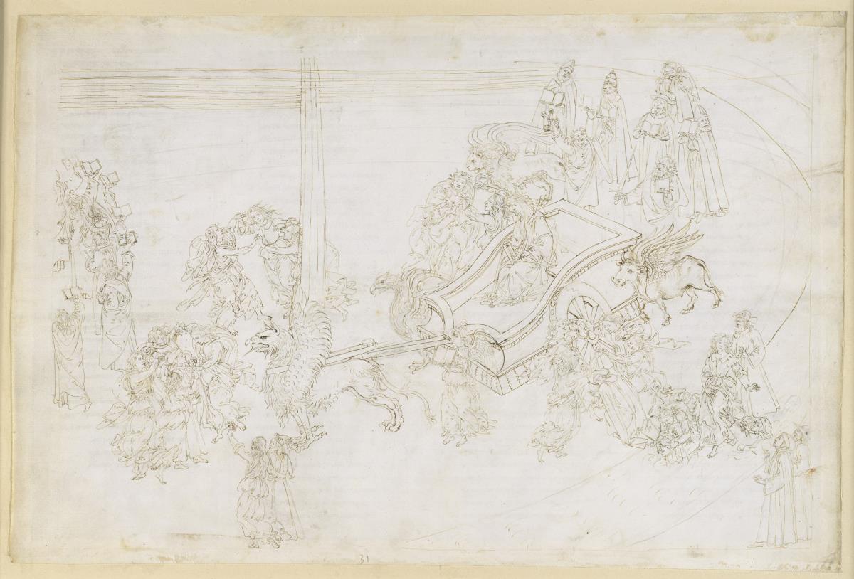 La Divina Commedia, Purgatorio XXXI. Das Irdische Paradies: Dantes Beichte; Beatrice enthüllt ihr Antlitz