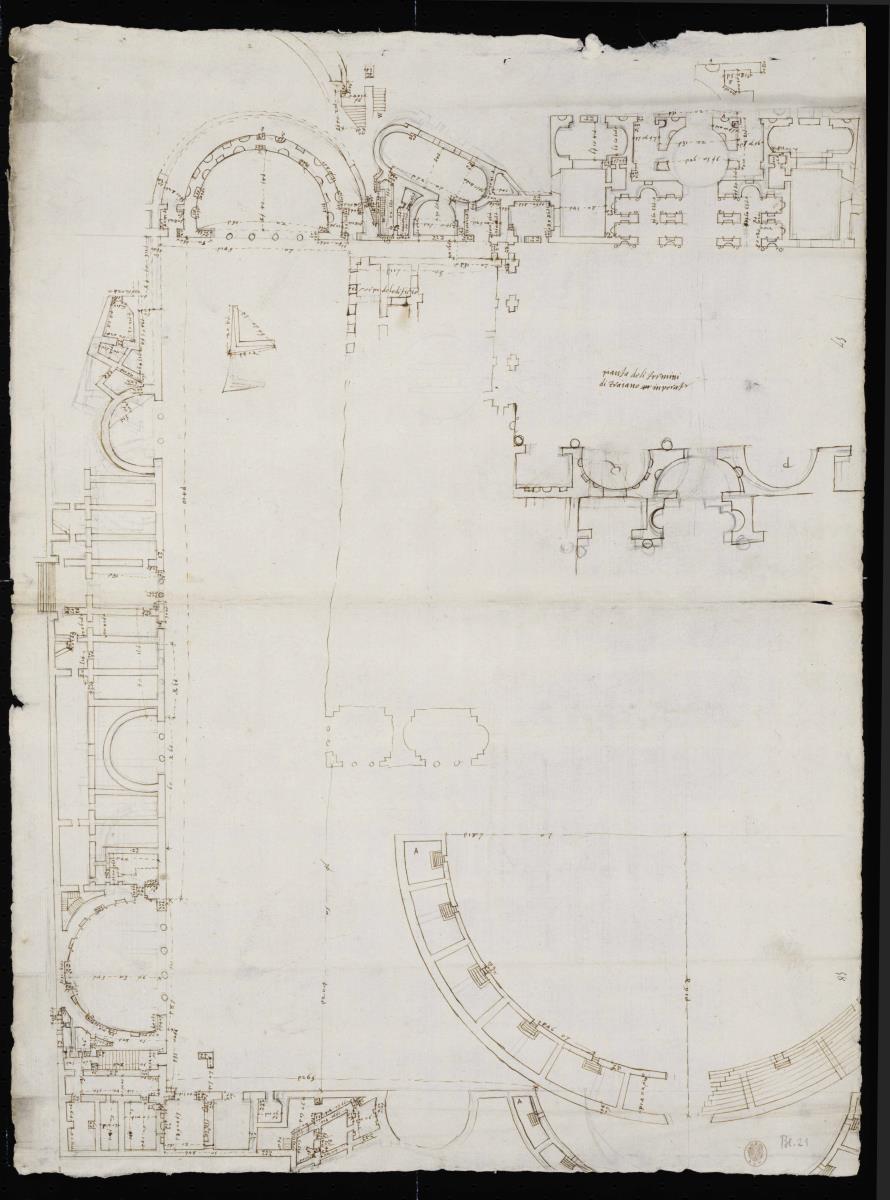 Teil-Grundrisse der Trajans-Thermen