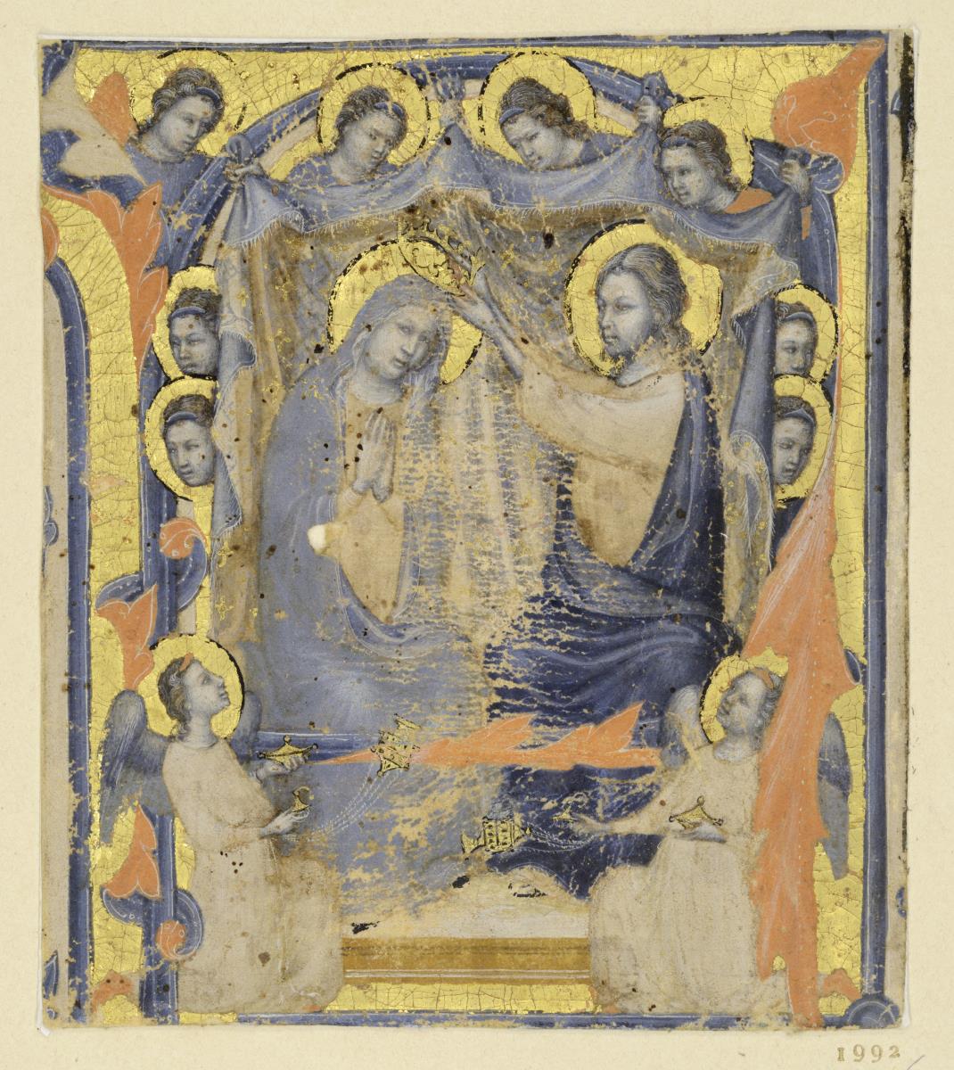Initiale R mit der Krönung Mariae