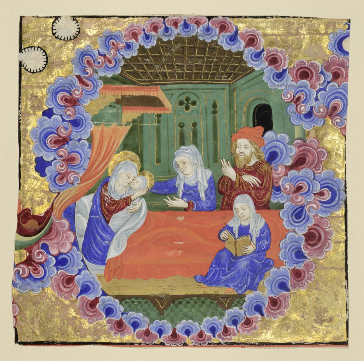 Initiale S mit der Geburt der Maria