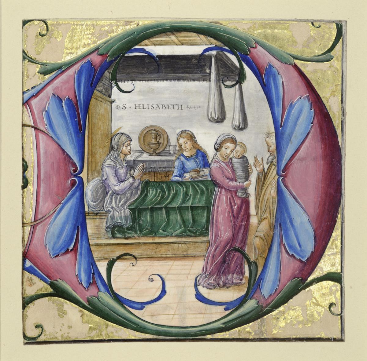Initiale D mit Geburt des Johannes