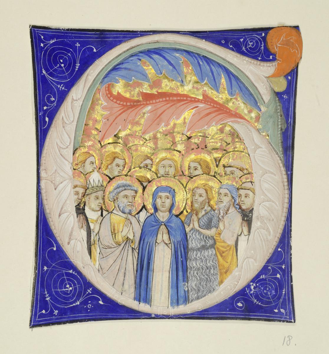 Initiale G mit Heiligen (Ognisanti)