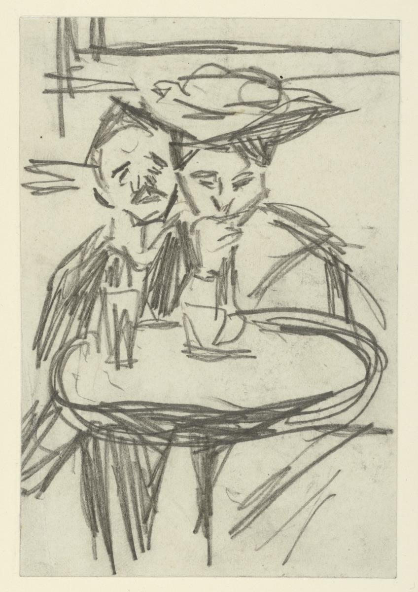 Sitzendes Paar im Café