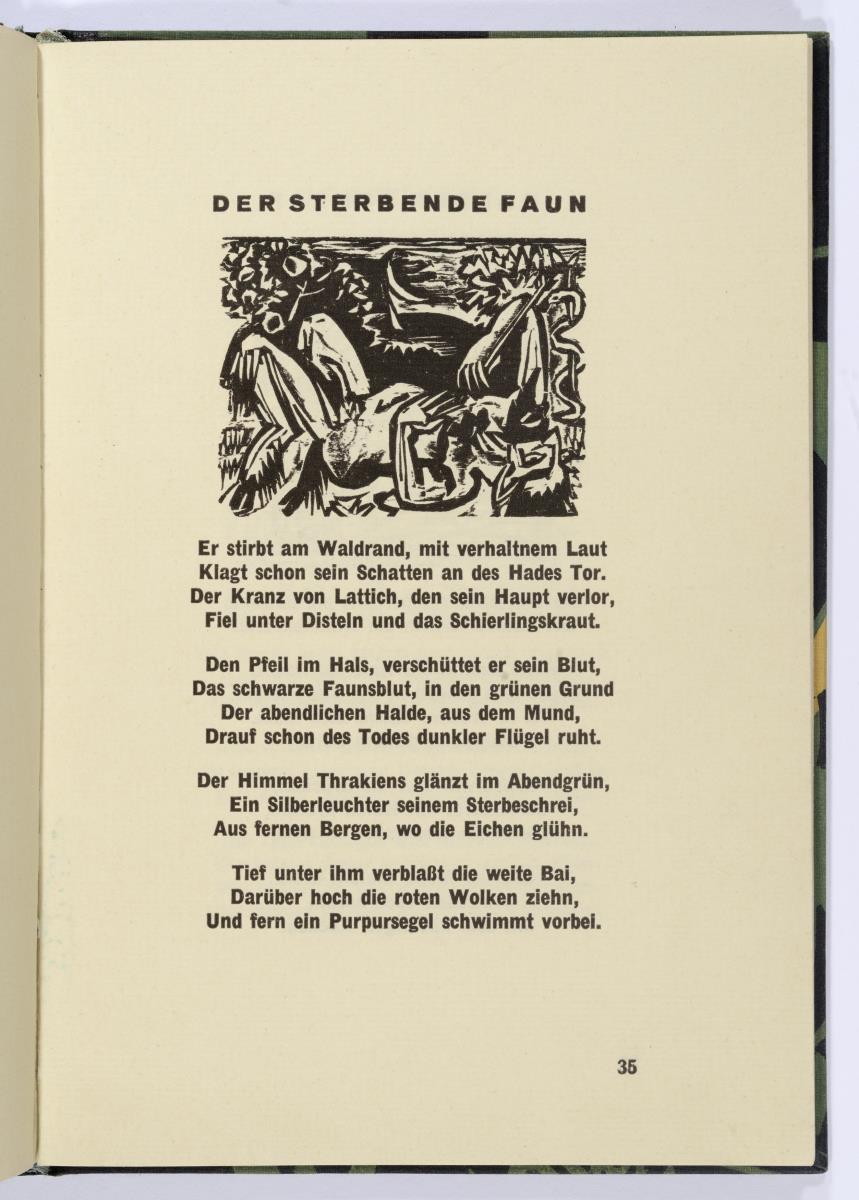 "Der sterbende Faun". Georg Heym, Umbra Vitae, München 1924, S. 35.