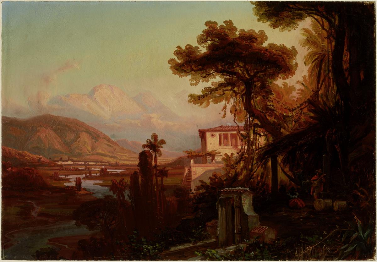 Abend im Tal von Antimano, im Hintergrund Caracas und die Silla