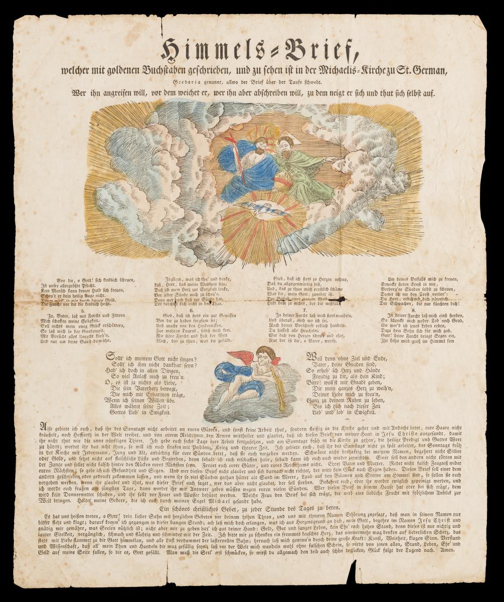 Himmels-Brief, welcher mit goldenen Buchstaben geschrieben, und zu sehen ist in der Michaelis-Kirche zu St. German...