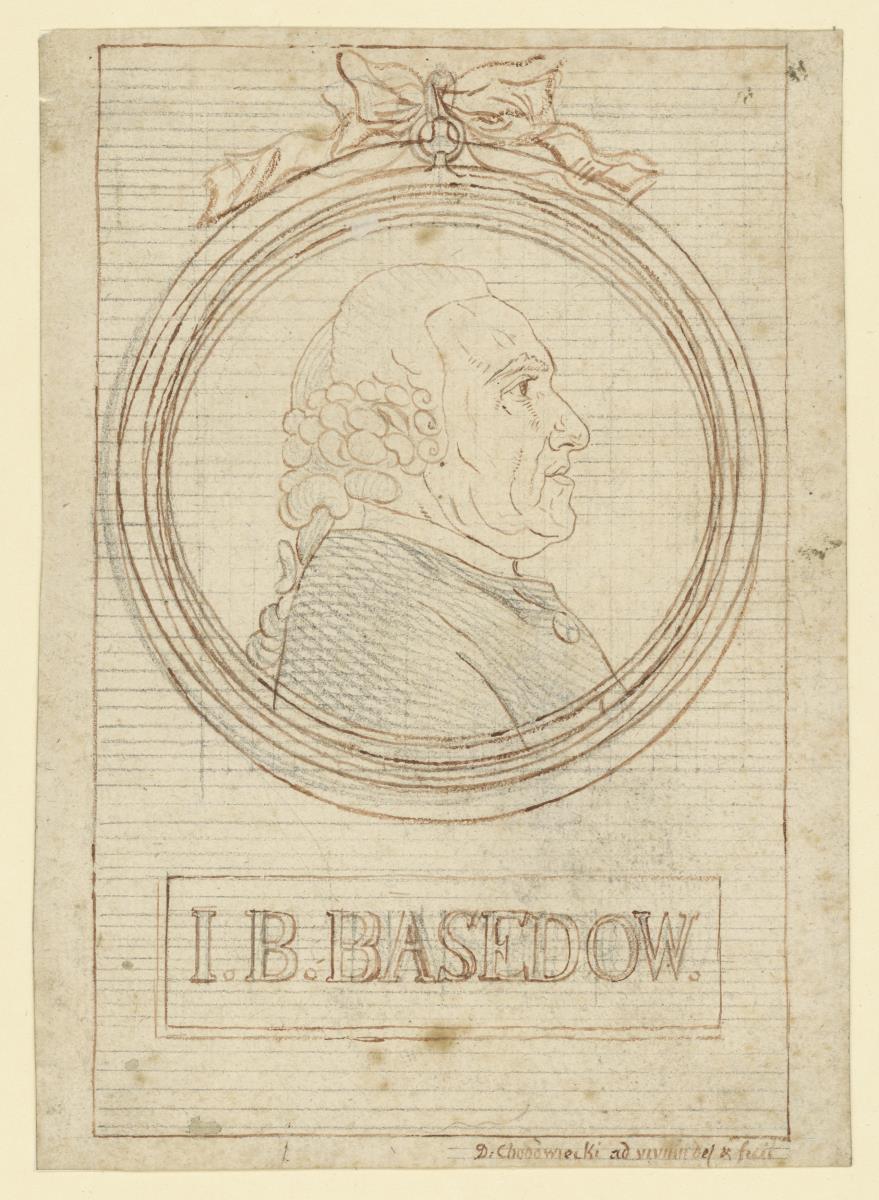 Brustbild des Johann Bernhard Basedow. (E. 105)