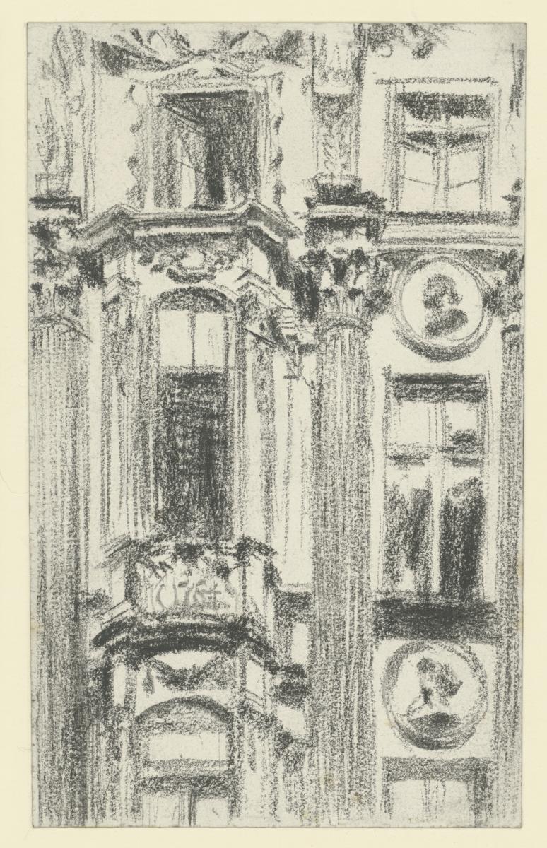 Detail des Mittelrisalits des Palais du Saxe in Dresden