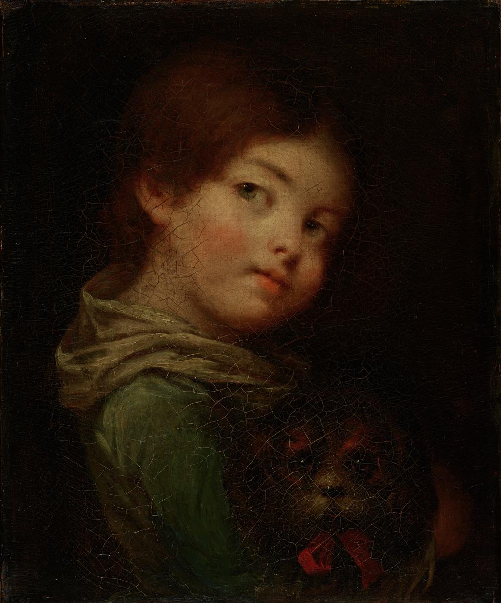 Kleines Mädchen mit Bologneser Hund