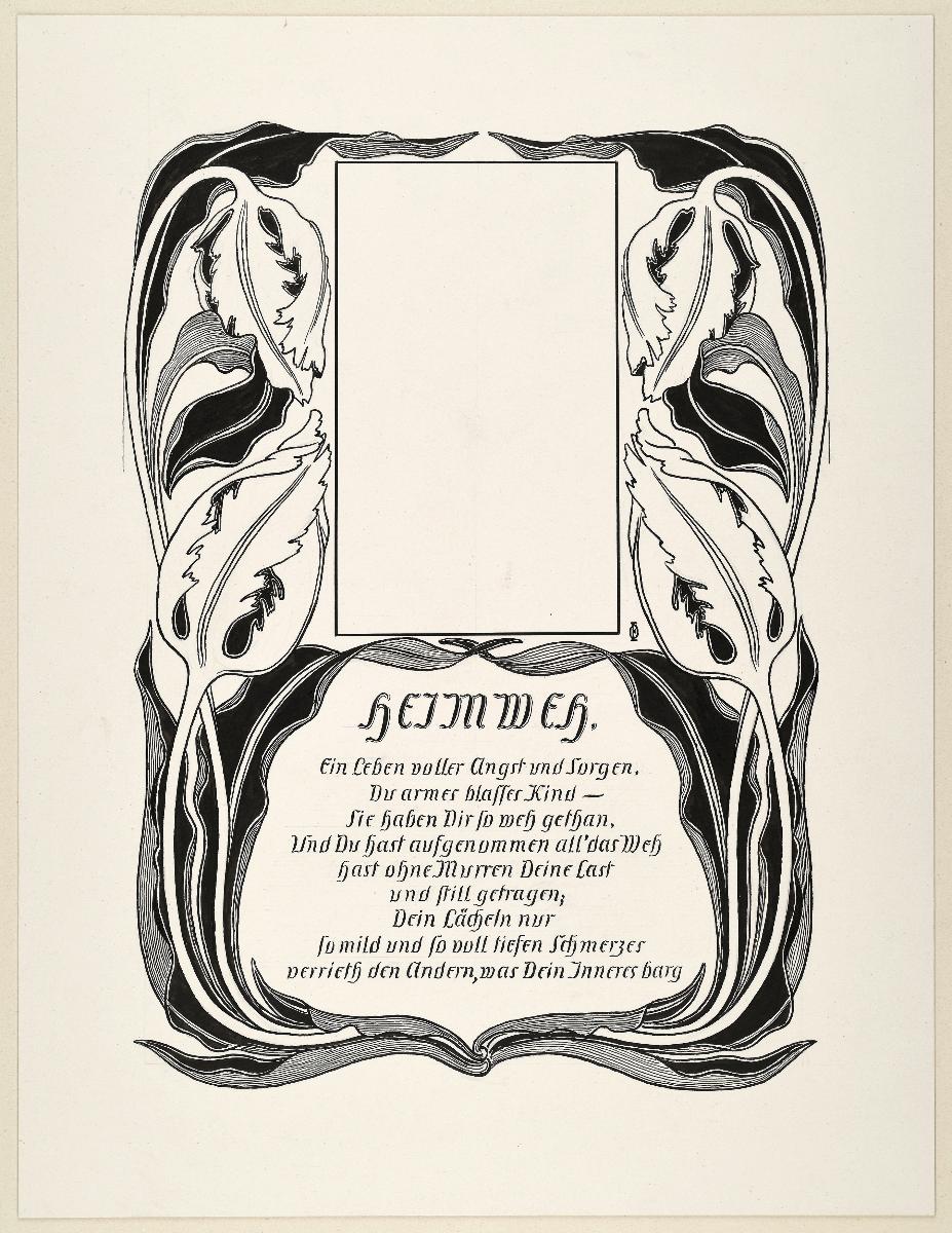 Umrahmung zum Gedicht Heimweh von Hans Bruckner, Seite 1