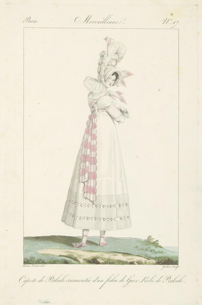 Incroyables et Merveilleuses: Tafel 17: capote et Robe de perkale