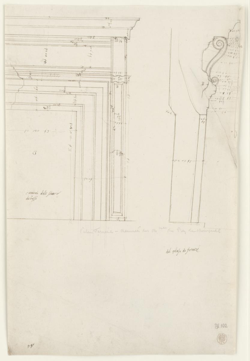 Kamindetails im Palazzo Farnese