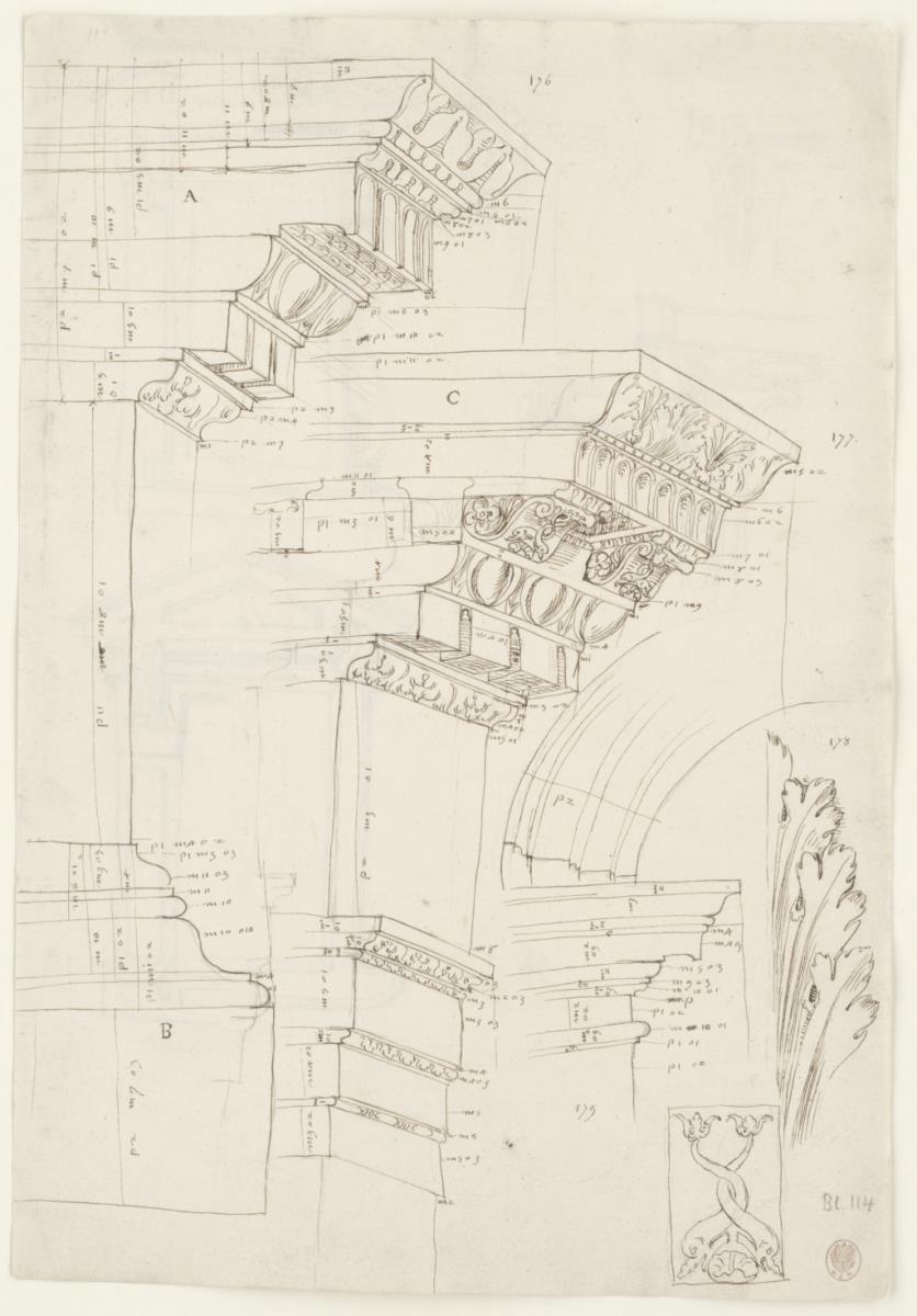 Architektonische Details, z.T. vom Titus-Bogen