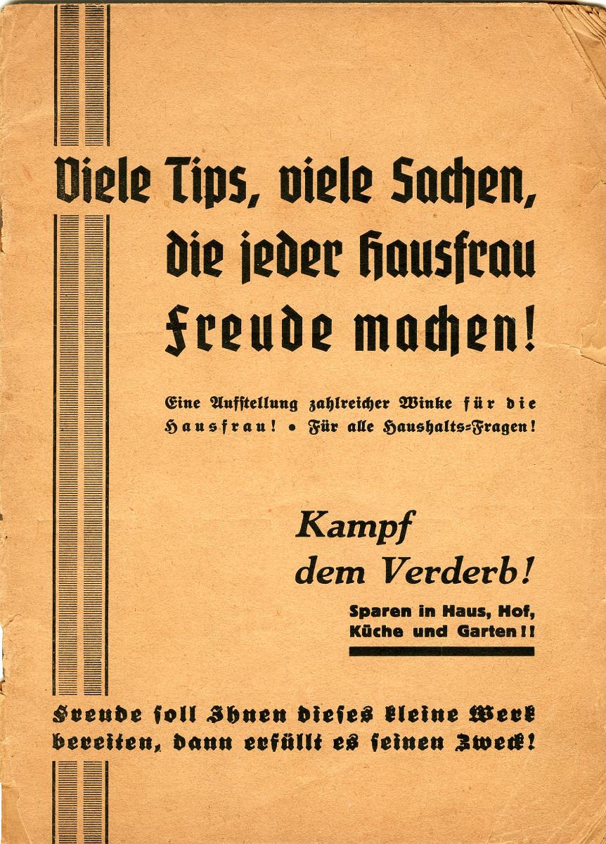 Viele Tips, viele Sachen, die jeder Hausfrau Freude machen! Eine Aufstellung zahlreicher Winke für die Hausfrau! Für alle Haushalts-Fragen!