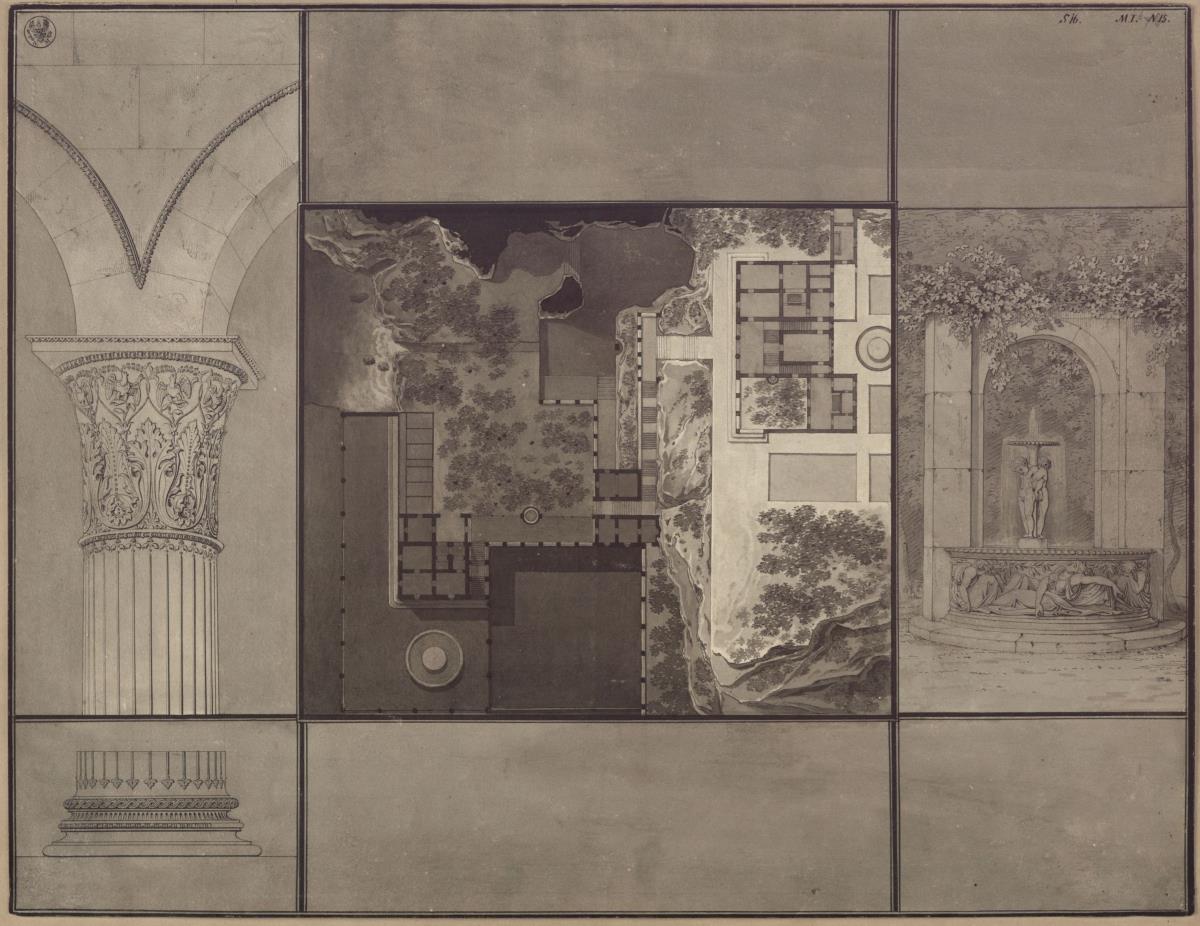 "Plan und Details eines Landhauses bei Syracus" / Landhaus bei Syrakus