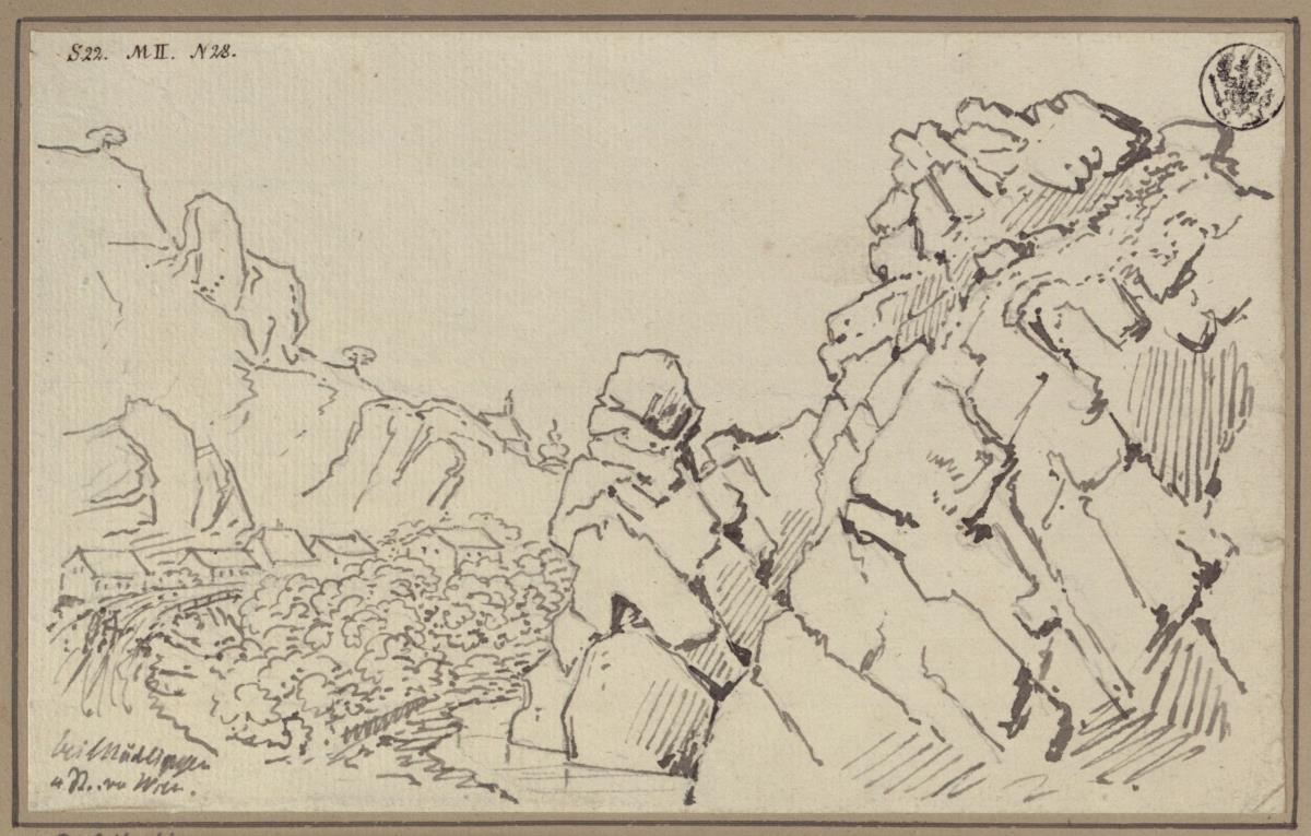 Felsen bei Mödling südlich von Wien