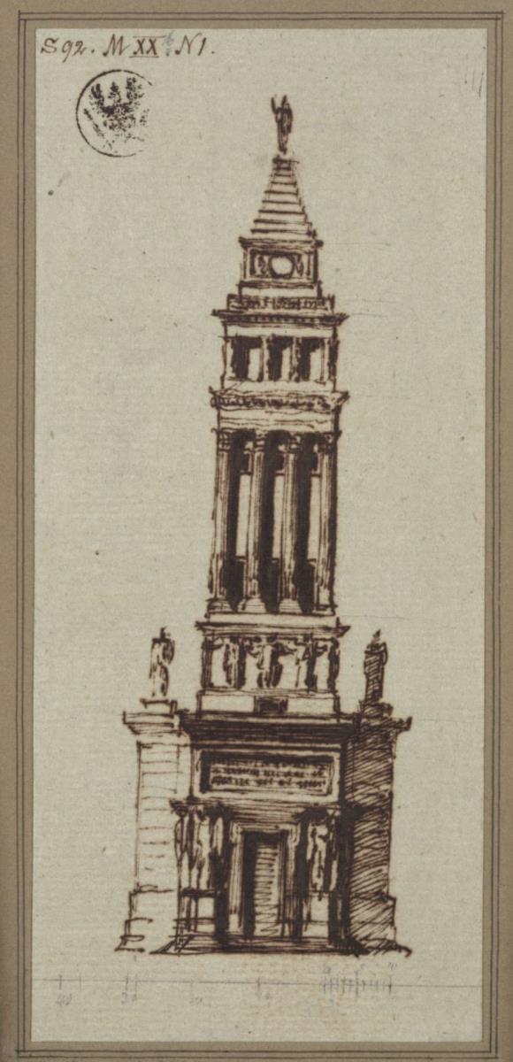 Berlin, Spittelmarkt. Entwurf zur Gertraudenkirche. Turm