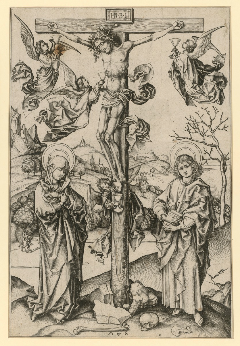 Christus am Kreuz mit vier Engeln