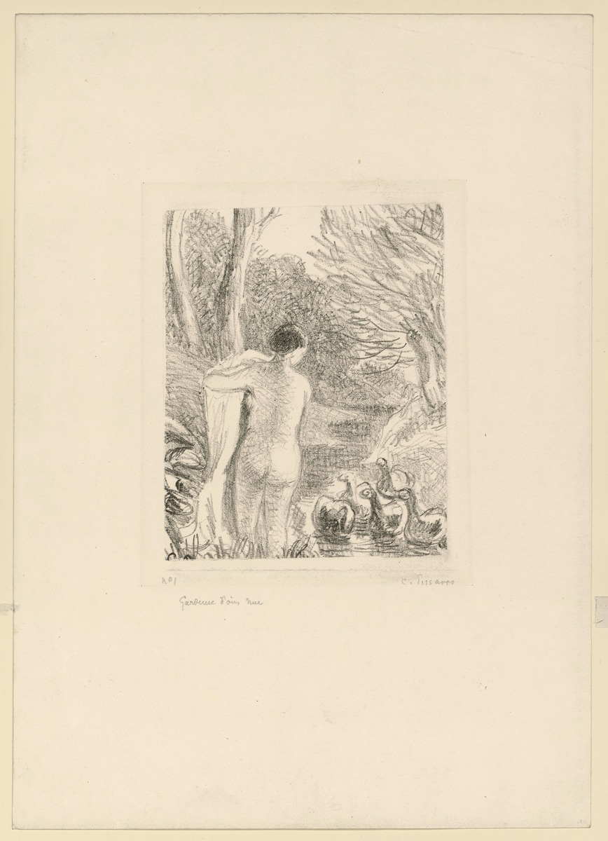 Nackte Gänsehirtin / Gardeuse d'oies nue