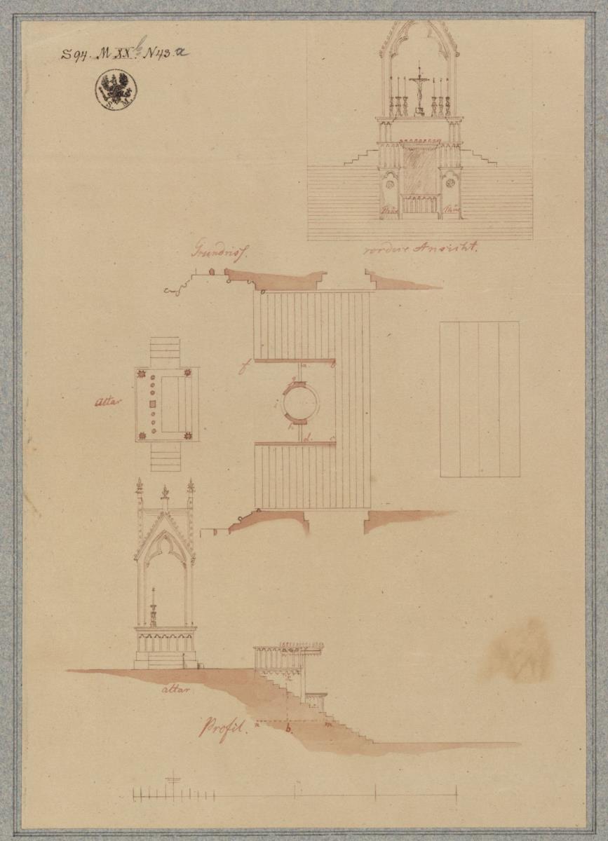 Berlin. Franziskanerklosterkirche. Innerer Umbau von Altar und Kanzel.