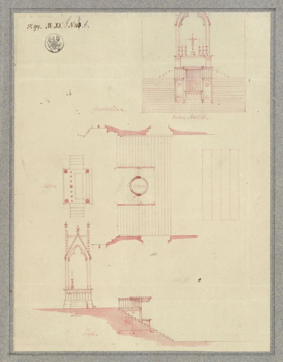 Berlin. Franziskanerklosterkirche. Innerer Umbau von Altar und Kanzel
