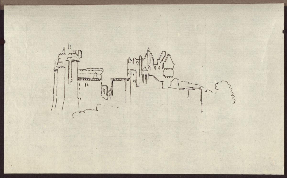 Ansicht einer französischen Schlossruine