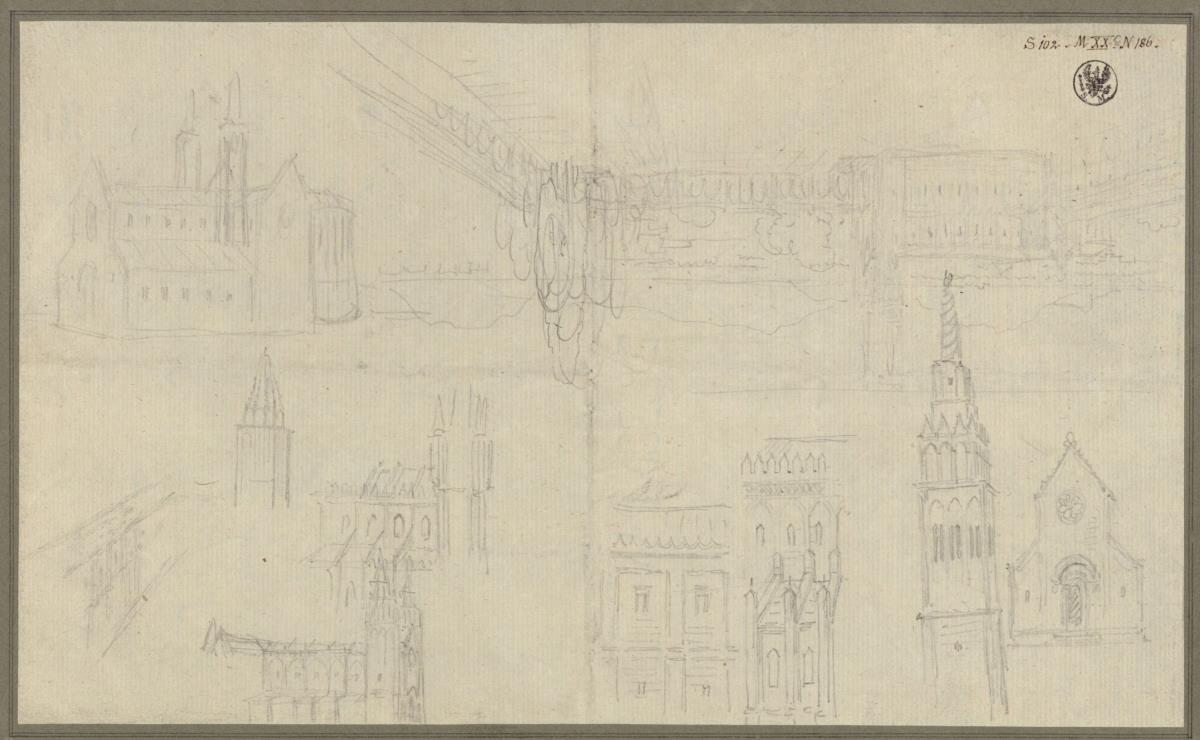 Studien zum Dom von Monreale für das Panorama von Palermo