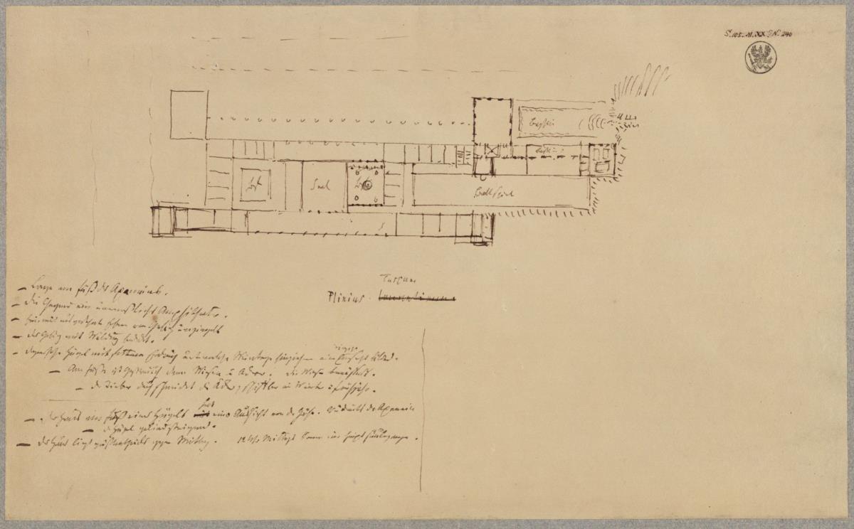 Rekonstruktion der Villa Tusca nach Plinius. Grundriss