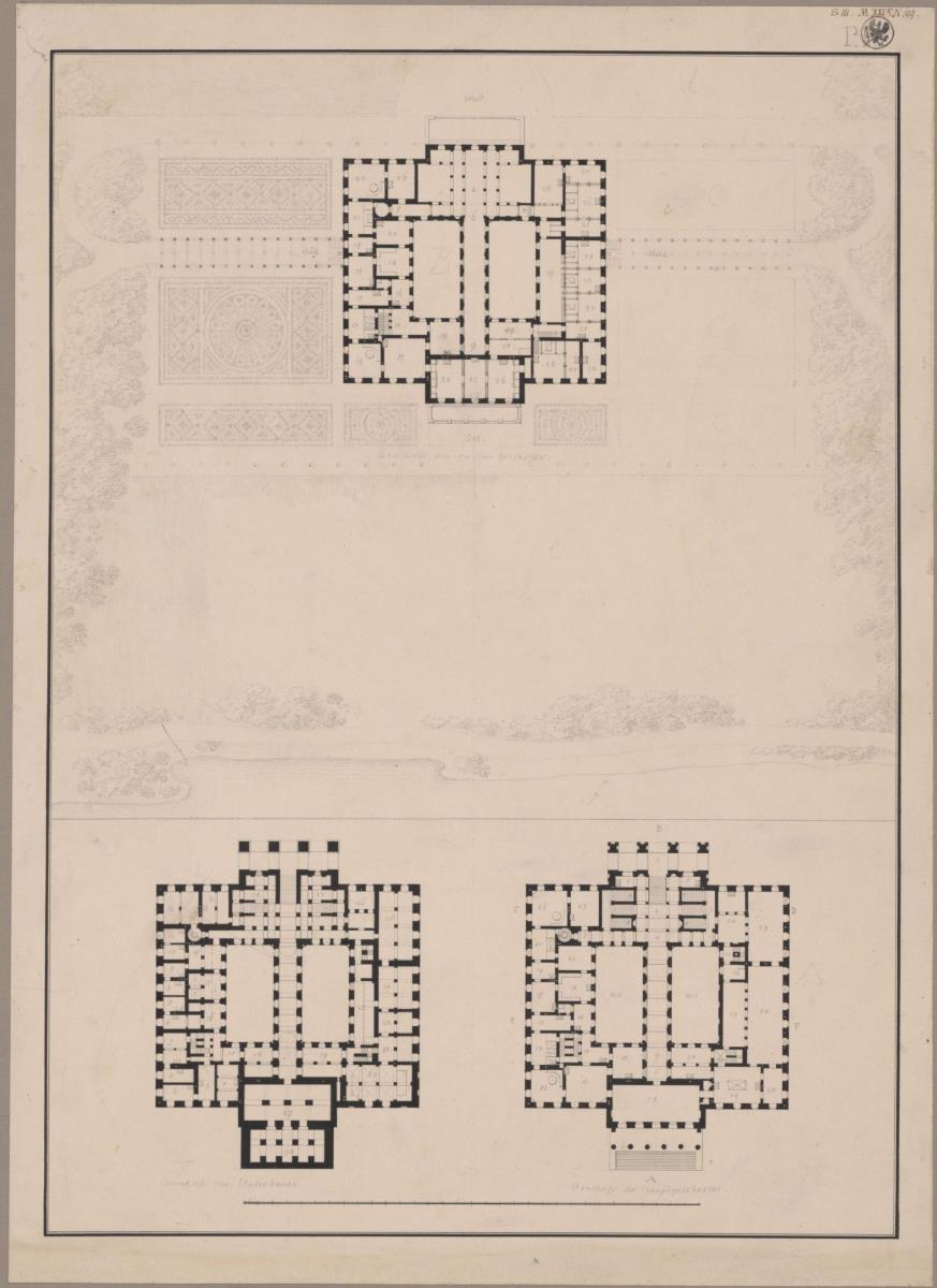 Kressendorf (Krzeszowice) bei Krakau. Schloss. Grundrisse