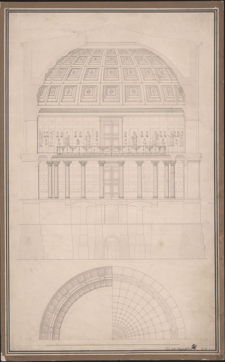 Berlin. Altes Museum am Lustgarten. Schnitt durch die Rotunde