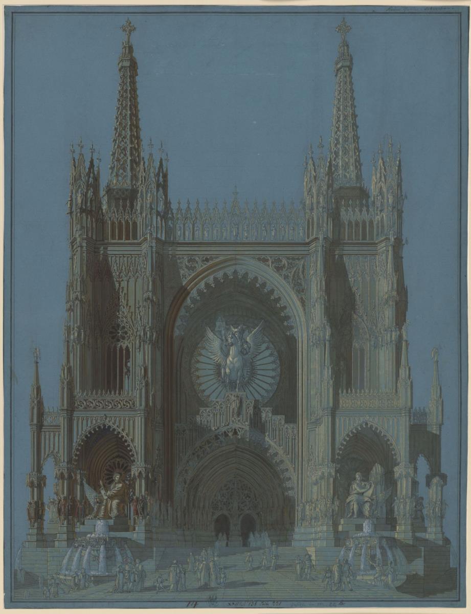 Fassade einer zweitürmigen gotischen Kathedrale